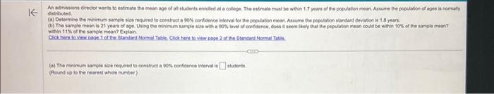  (distributed: within 11% d the sansle mean? Explain. (a) The minimum