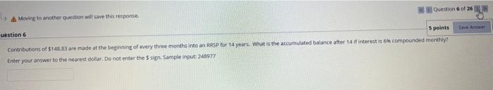 of $141 are made at the beginning of everythree months into an