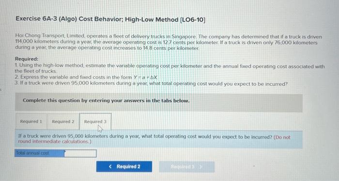 determined that if a truck is driven 114.000 kilometers during a year,