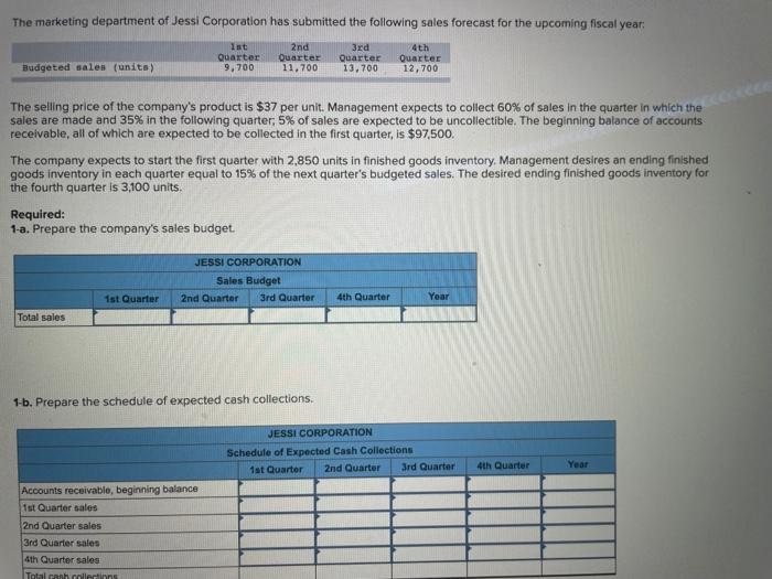 please include all three parts in your answer. thank you! The marketing