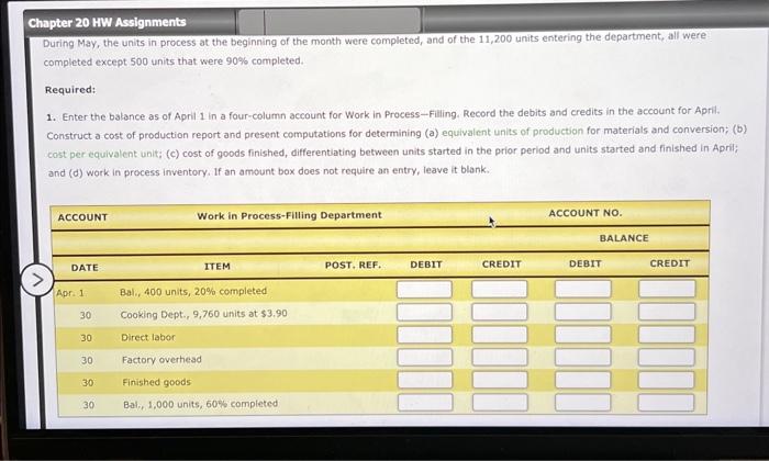 Reports Hearty Soup Co, uses a process cost system to record the