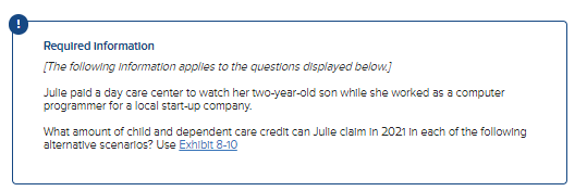 Exhibit 8-10: Parts a - e need an answer: ! Required