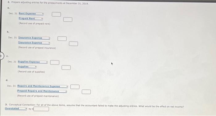 made the following prepayments for expense tems during 2012 Prepaid building rent