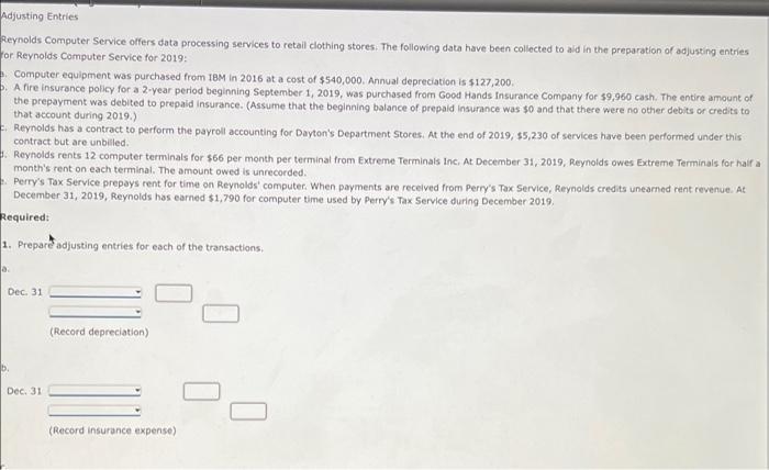for 1 year on April 1 by paying $5.964, reparant was debited