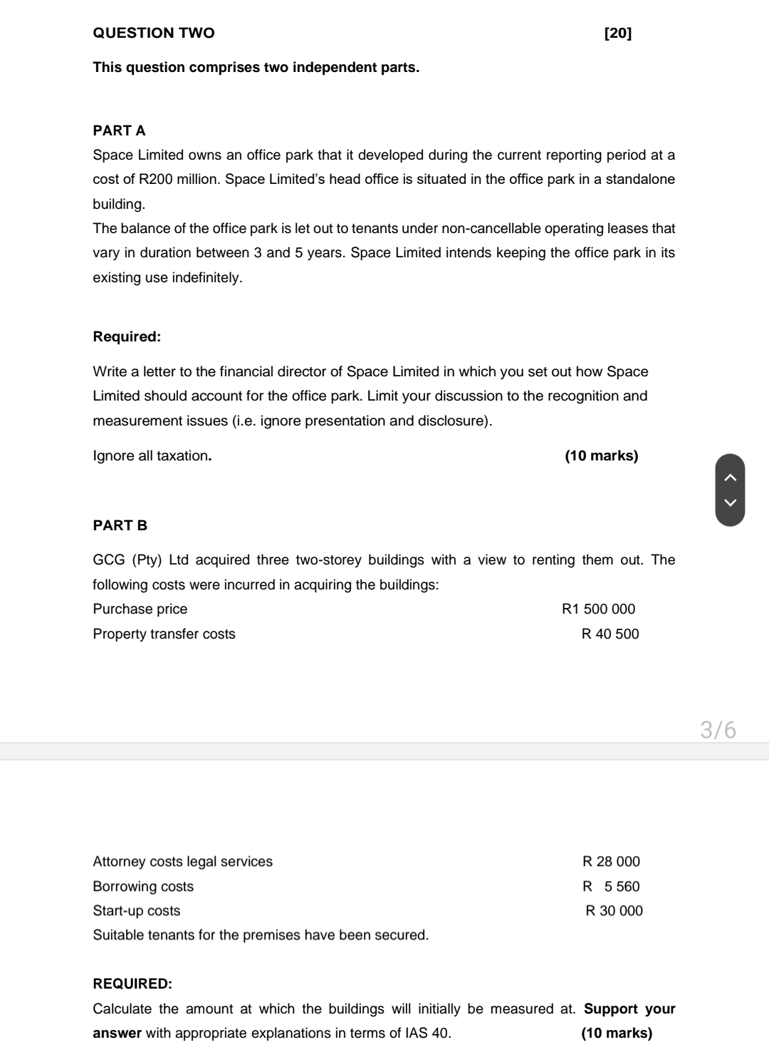  QUESTION TWO [20] This question comprises two independent parts. PART A