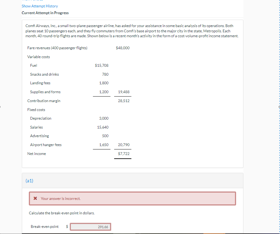 7. COMFI AIRWAYS Show Attempt History Current Attempt in Progress Comfi Airways,