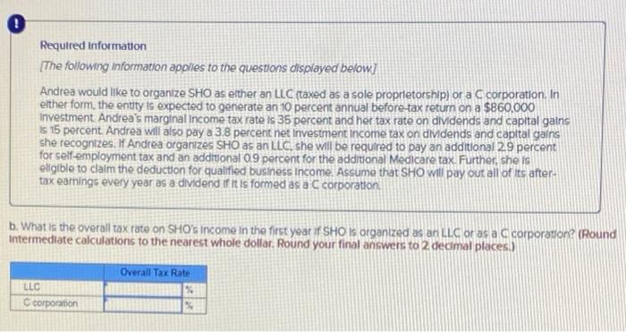 to the questions displayed below) Andrea would like to organize SHO as