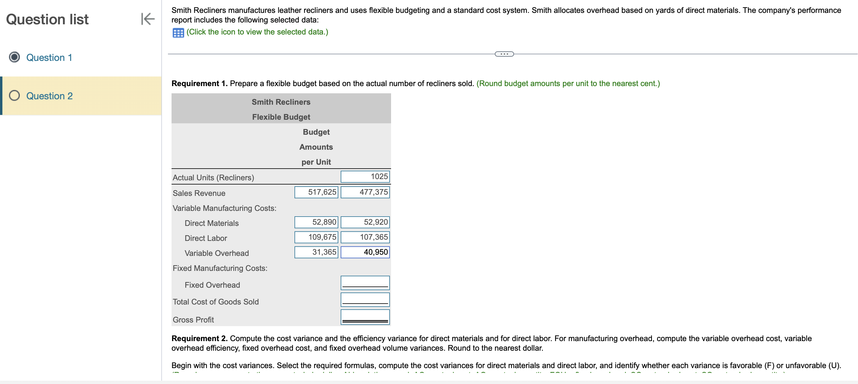 Please help. report includes the following selected data: (Click the icon to