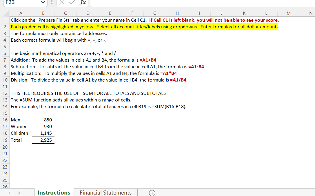 Need help with this spreadsheet F23 A B D E F G