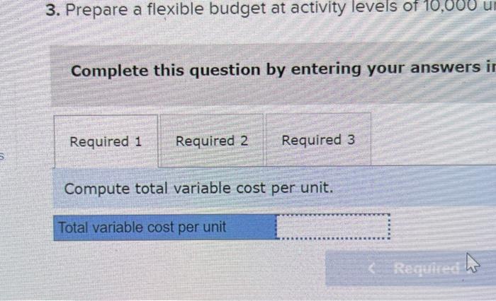 Company's fixed budget (based on sales of 12,000 units) folllows. 1. Compute