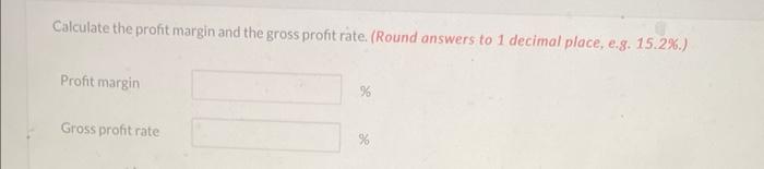 the month of January 2025. Calculate the profit margin and the gross