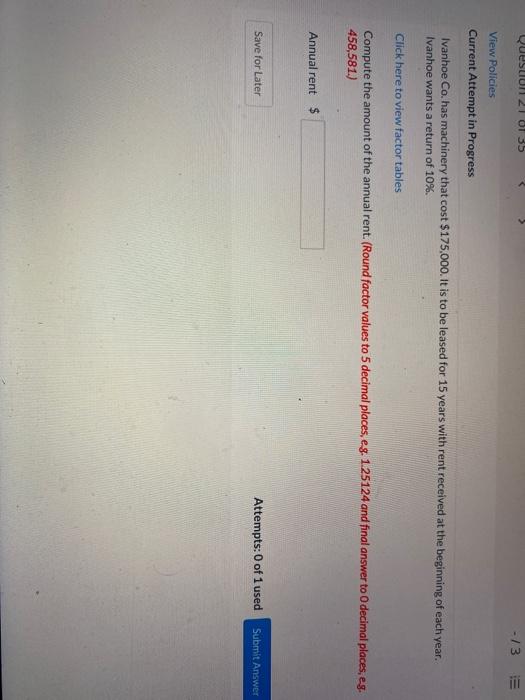  QUESTUN 21 01 35 -13 !!! View Policies Current Attempt in