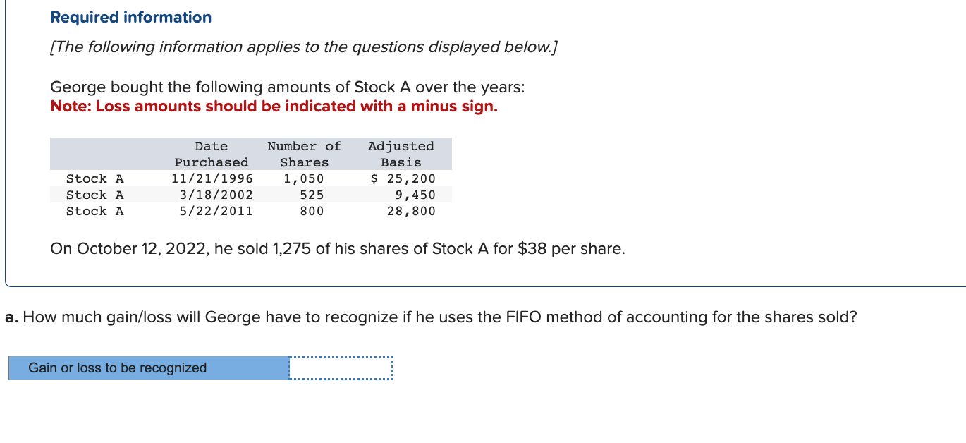 Please explain step by step how you got the answer Required information
