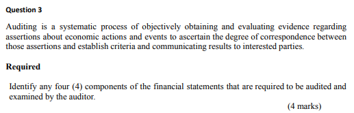  Auditing is a systematic process of objectively obtaining and evaluating evidence