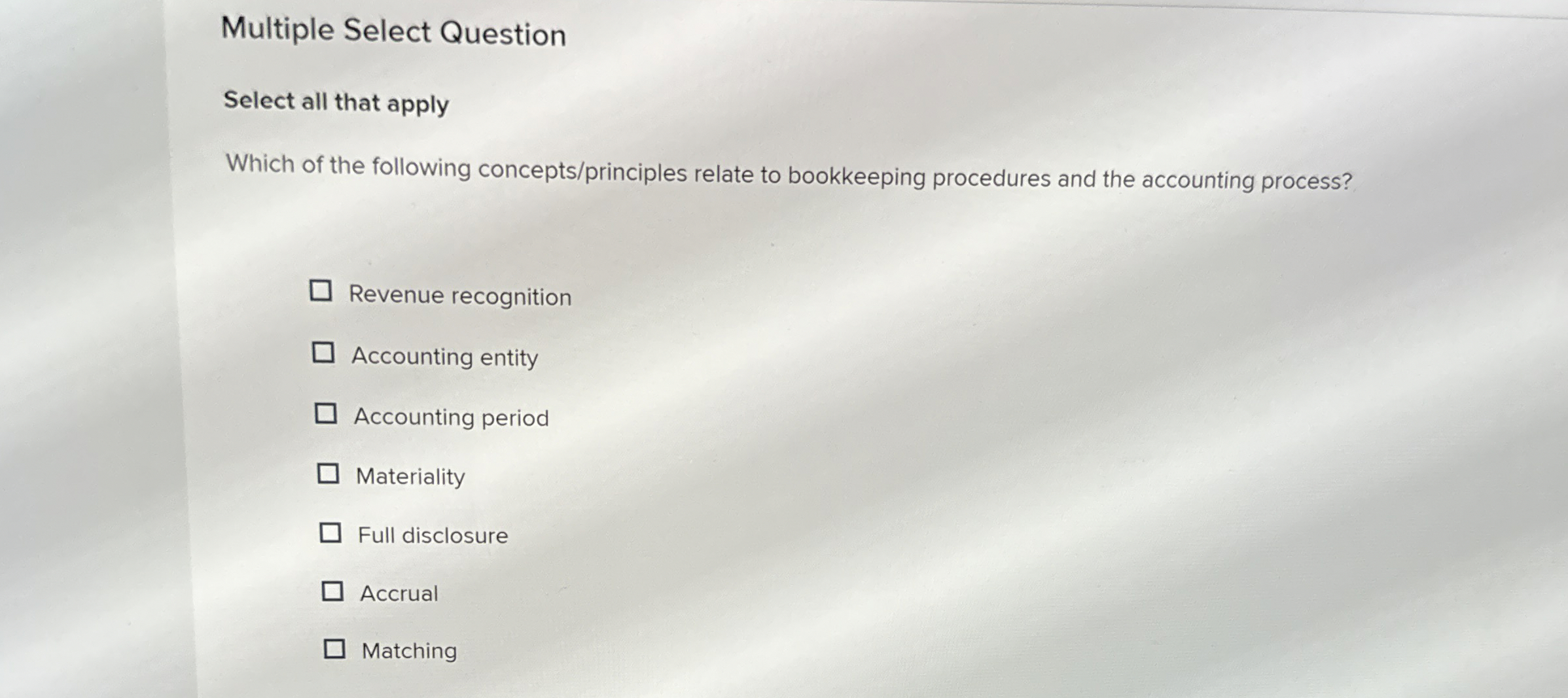  Multiple Select Question Select all that apply Which of the following
