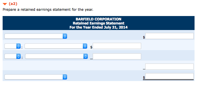 Barfield Corporation at year-end, July 31, 2014 Salaries and wages payable Salaries