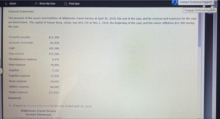 THIS IS ALL ONE QUESTION Contact Technical Support eBook Show Me How