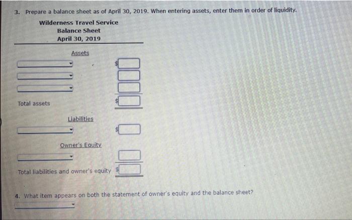 and liabilities of Wilderness Travel Service at April 30, 2019, the end