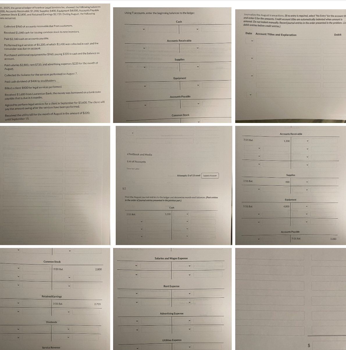  31,2025, the general ledger of lvanhue Legal Services Inc. showed the