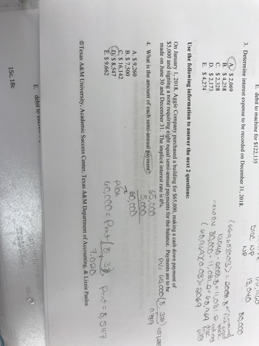  How much interest expense should Aggie record on the note for