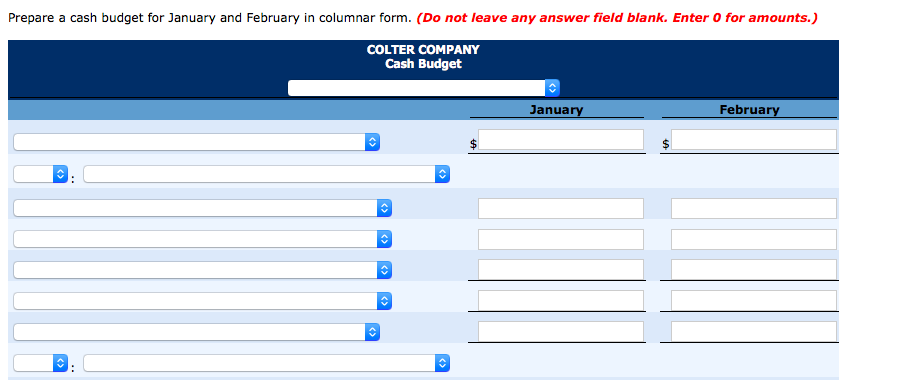 2017 are as follows January February Sales $425,520 $472,800 141,840 147,750 Direct