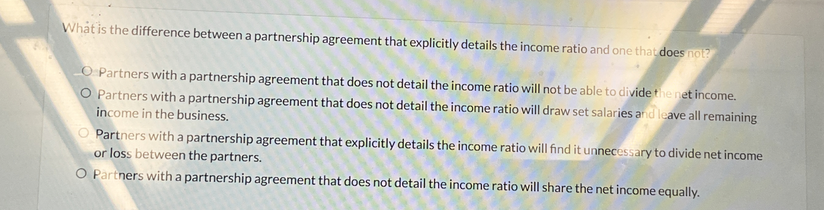  What is the difference between a partnership agreement that explicitly details