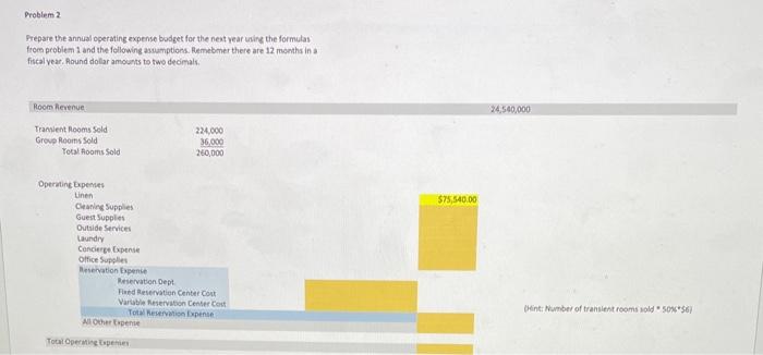 formulas. The second ia to prepare an anhual budget based on that
