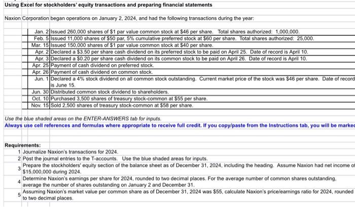 Using the journal entries provided, prepare the Stockholder's Equity section of the