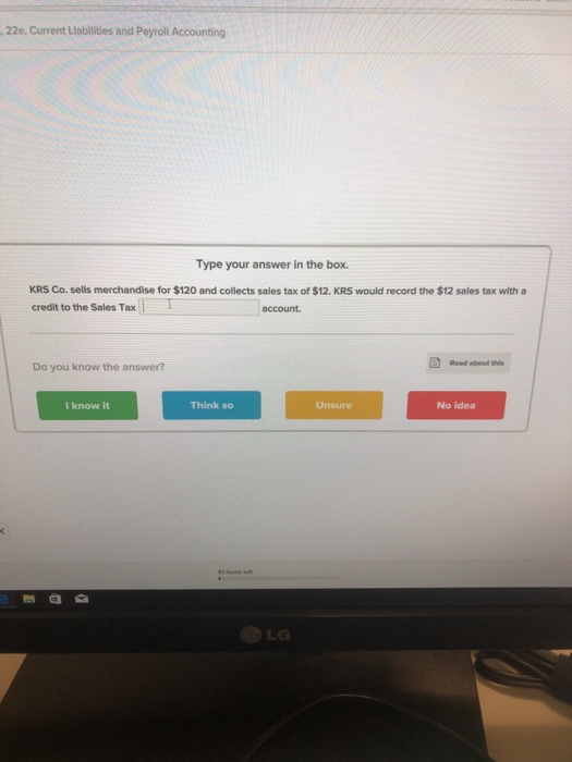  22e, Current Llabilities and Payroll Accounting Type your answer in the