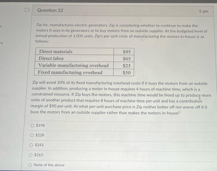 will thumbs up for correct answer 5 re Question 22 5 pts