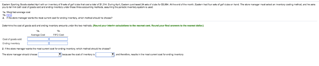  2. If the store manager wants the most current cost for