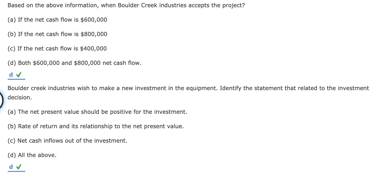work? Thanks so much Sensitivity analysis: Boulder Creek Industries Boulder Creek Industries