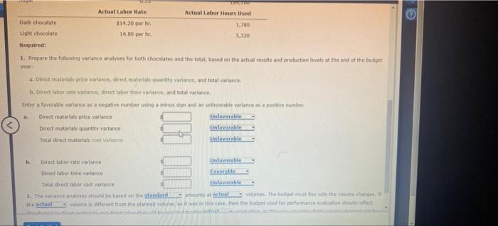 per Light Chat 10.000 Standard Dark Chocolate 1.400 Adual Pounds Purchased 15.00