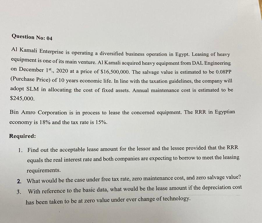 please solve it step by step ( no excel ) Question No: