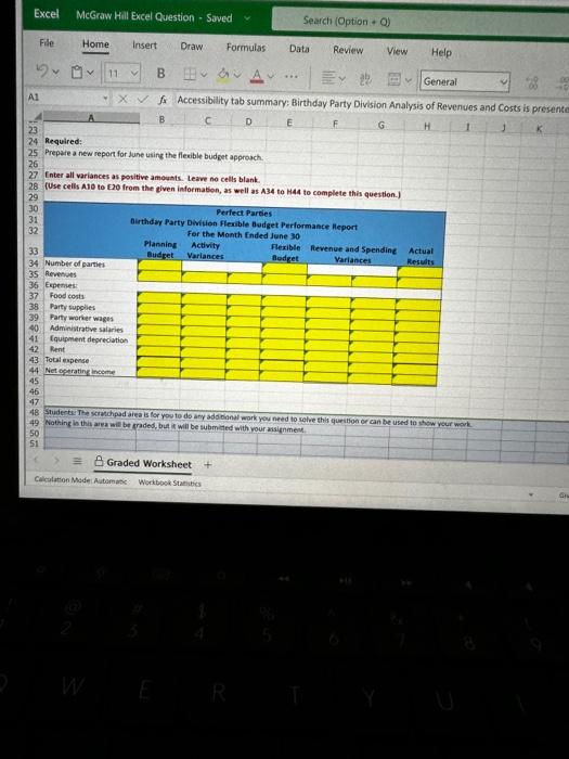 food, and party favors for 10 children. The bookkeeper has prepared a