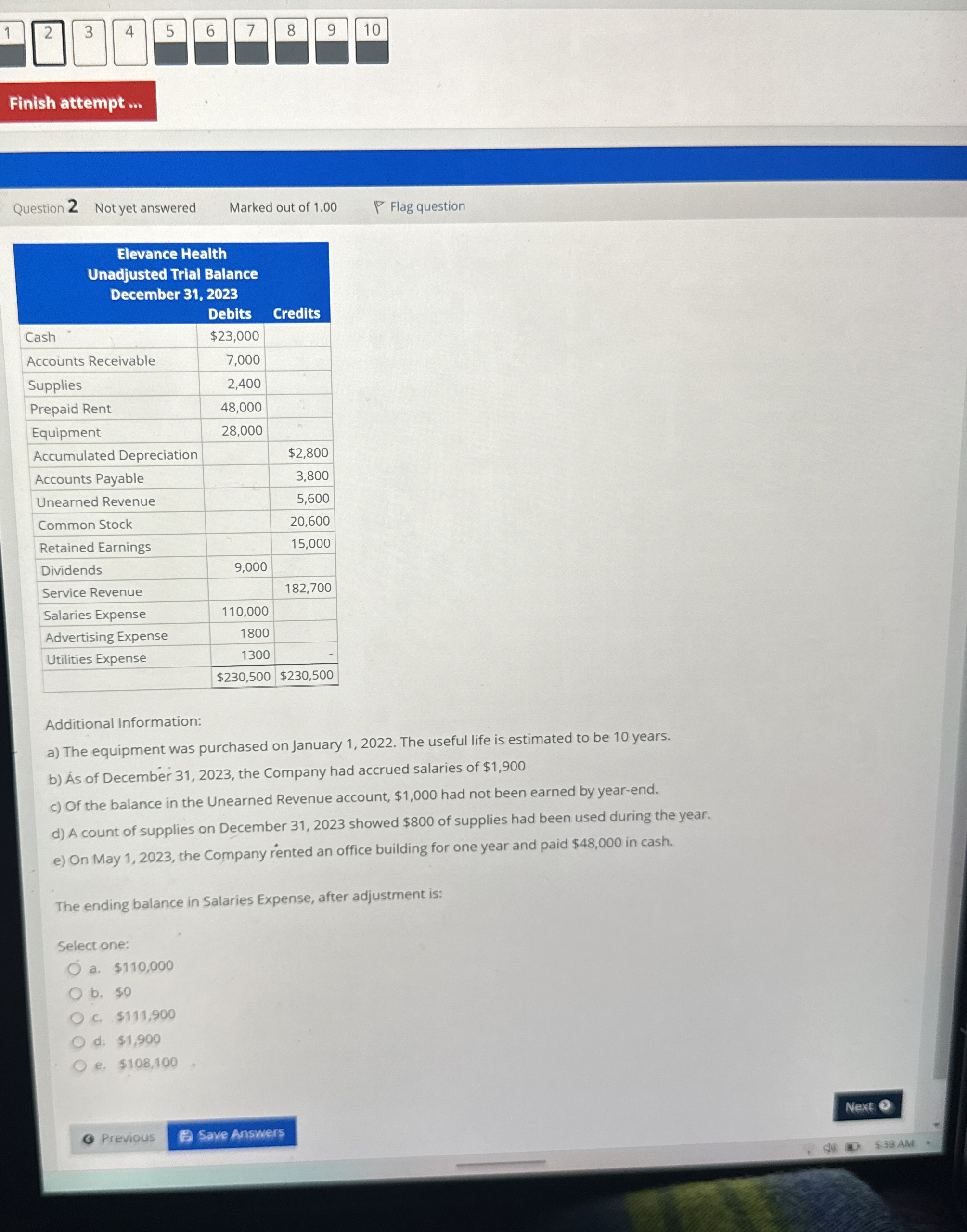  1 2 3 4 5 7 8 9 10 Finish attempt