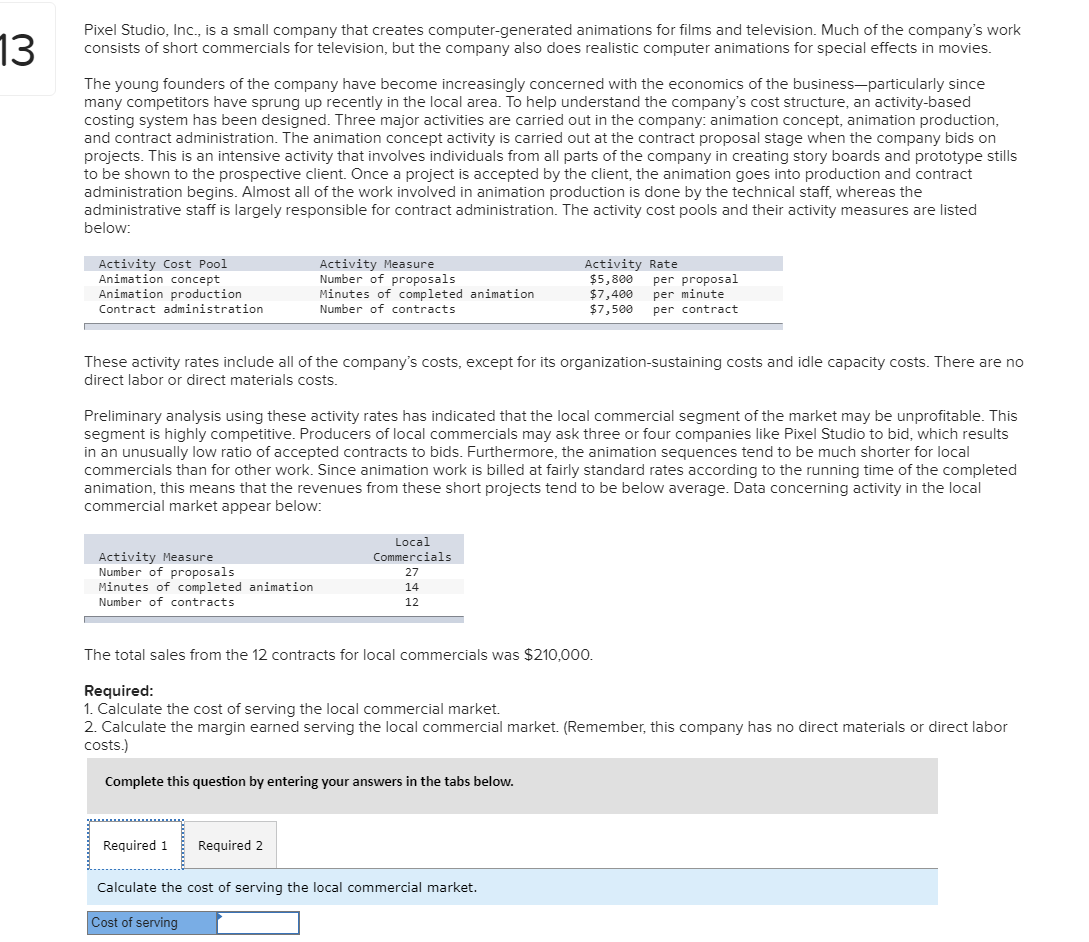 Pixel Studio, Inc., is a small company that creates computer-generated animations
