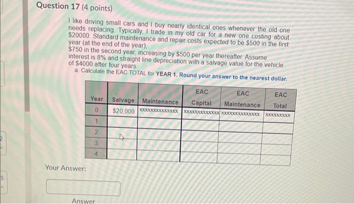 please help me solve question 17 and 18 Question 17 (4 points)