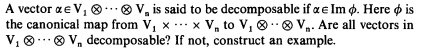  A vector aeV, V, is said to be decomposable if a