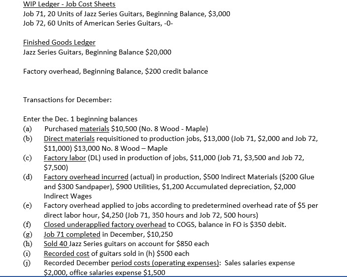  SOLVE FULLY PLEASESOLVE FULLY PLEASE WIP Ledger Job Cost Sheets Job