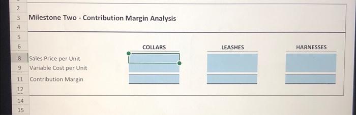  3 Milestone Two - Contribution Margin Analysis 4 5 6 8