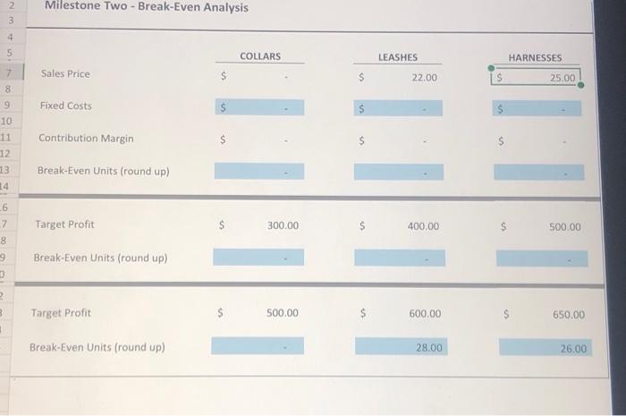 12 14 15 LEASHES HARNESSES Milestone Two: Market Research Data You have