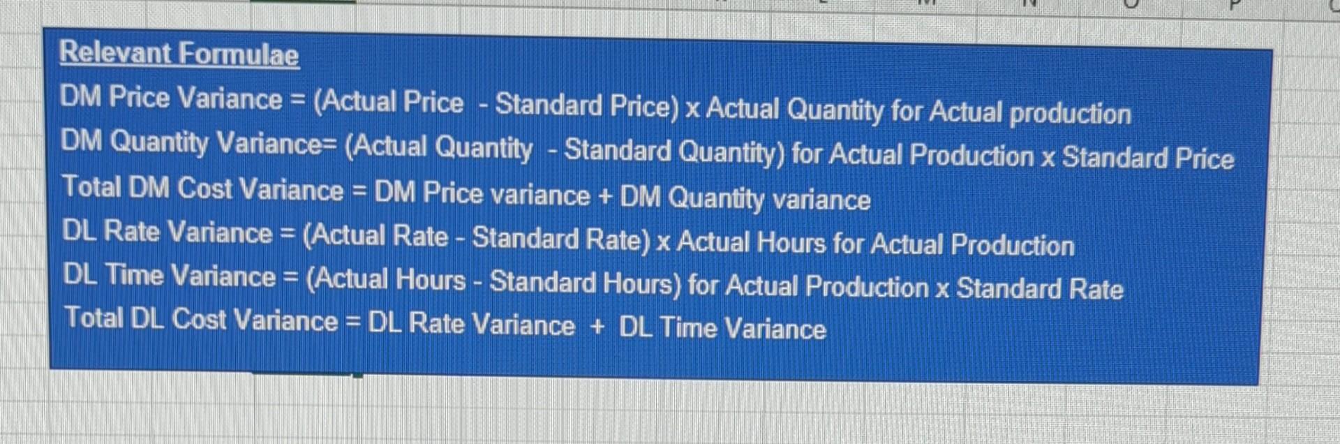 E F F G 1 Problem 4: Direct Material and Direct Labor
