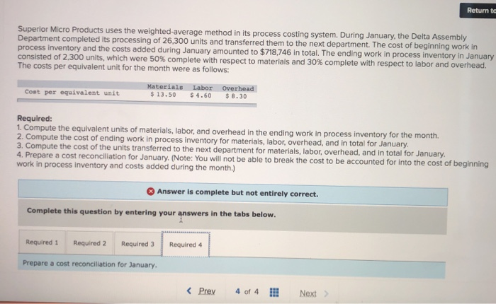  Return to Superior Micro Products uses the weighted average method in