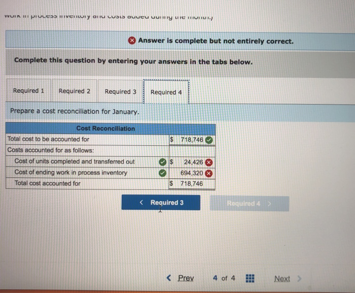its process costing system. During January, the Delta Assembly Department completed its