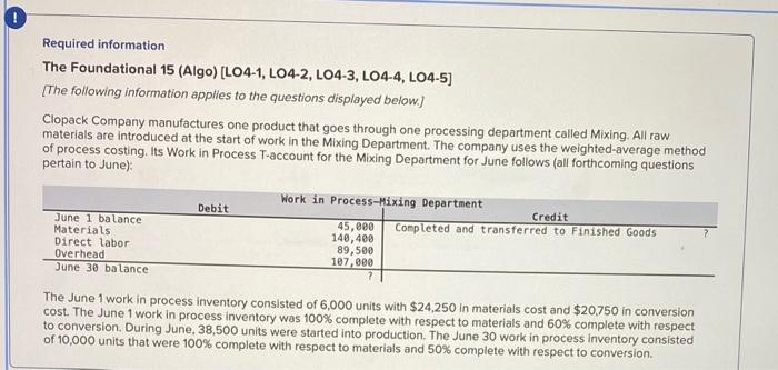  hi please explain. thank you :) Required information The Foundational 15