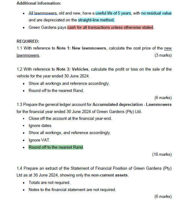  QUESTION 1 (25 marks) John is the owner of a local