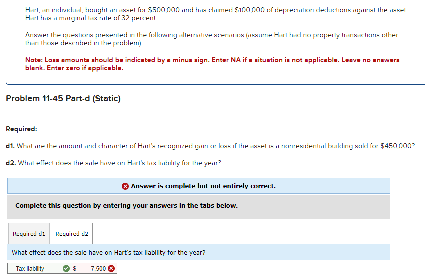  I need help on D2. Hart, an individual, bought an asset