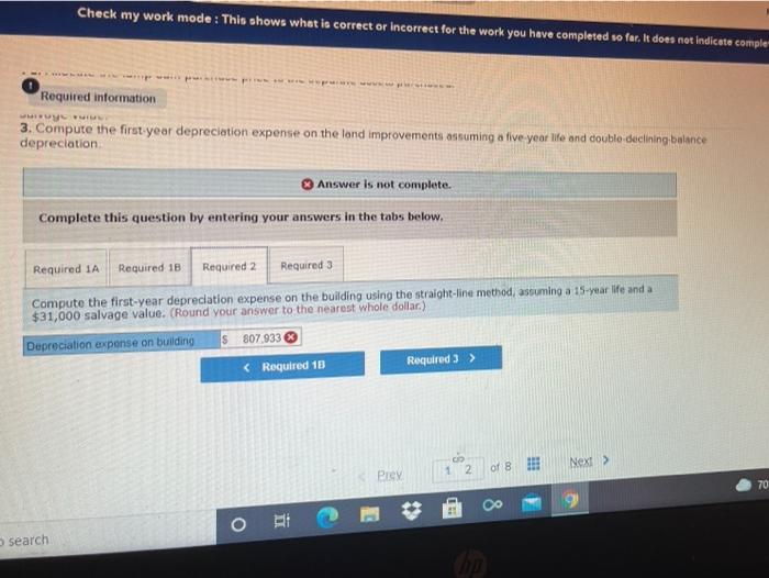 not in Required information UMY 3. Compute the first-year depreciation expense on