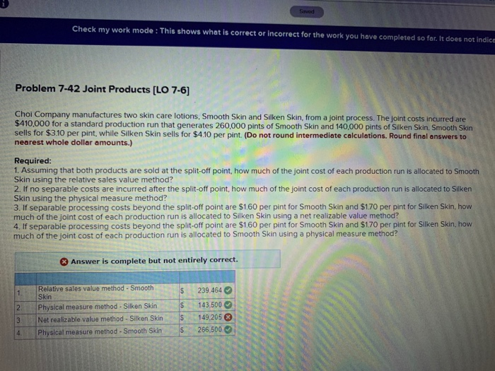  Check my work mode : This shows what is correct or
